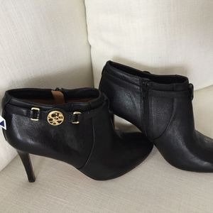 Coach black leather ankle boots